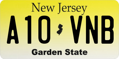 NJ license plate A10VNB