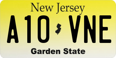 NJ license plate A10VNE