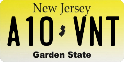 NJ license plate A10VNT