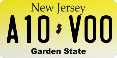 NJ license plate A10VOO