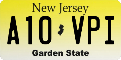 NJ license plate A10VPI