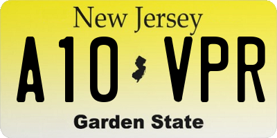 NJ license plate A10VPR