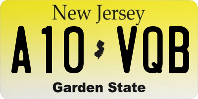 NJ license plate A10VQB