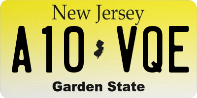 NJ license plate A10VQE
