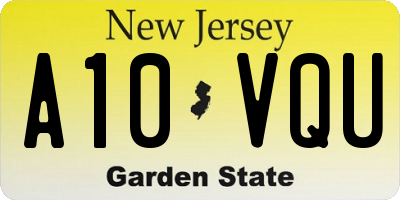 NJ license plate A10VQU