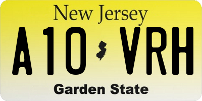 NJ license plate A10VRH