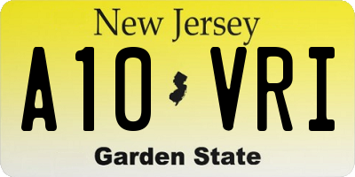 NJ license plate A10VRI