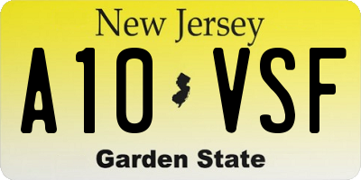 NJ license plate A10VSF