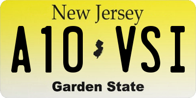 NJ license plate A10VSI
