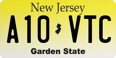 NJ license plate A10VTC