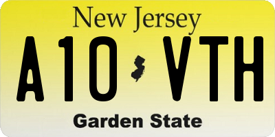 NJ license plate A10VTH
