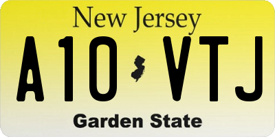 NJ license plate A10VTJ