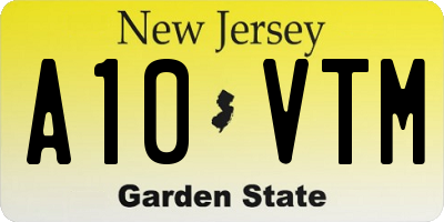 NJ license plate A10VTM