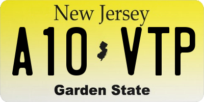 NJ license plate A10VTP