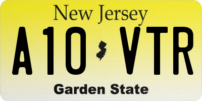 NJ license plate A10VTR