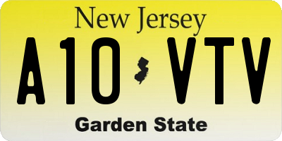 NJ license plate A10VTV