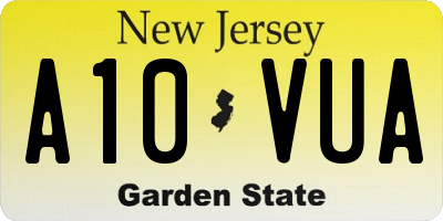 NJ license plate A10VUA