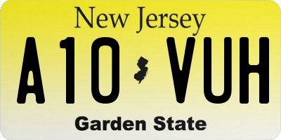 NJ license plate A10VUH
