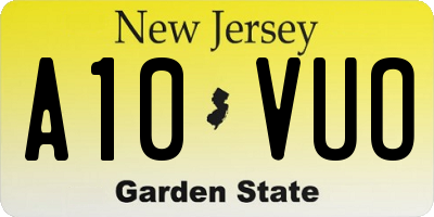 NJ license plate A10VUO