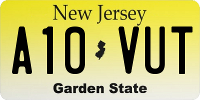 NJ license plate A10VUT