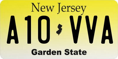 NJ license plate A10VVA