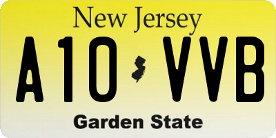 NJ license plate A10VVB