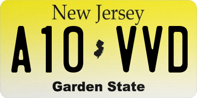 NJ license plate A10VVD