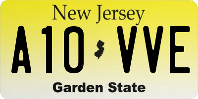 NJ license plate A10VVE
