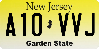 NJ license plate A10VVJ
