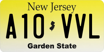 NJ license plate A10VVL