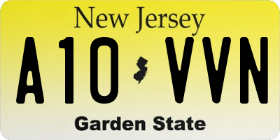 NJ license plate A10VVN