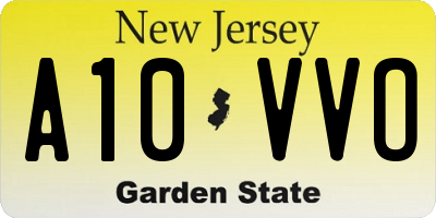 NJ license plate A10VVO