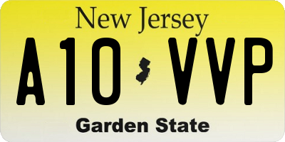 NJ license plate A10VVP