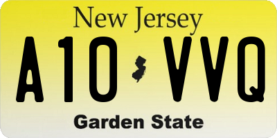 NJ license plate A10VVQ