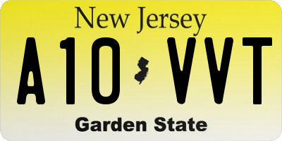 NJ license plate A10VVT