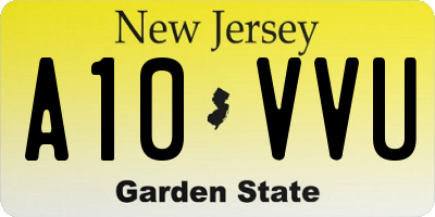 NJ license plate A10VVU