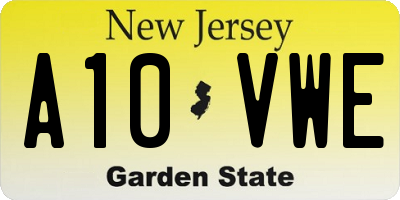NJ license plate A10VWE