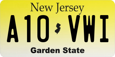 NJ license plate A10VWI