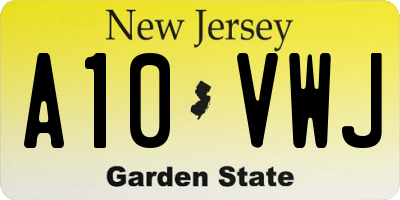 NJ license plate A10VWJ