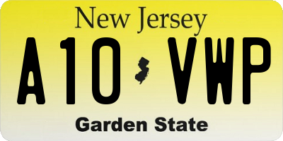 NJ license plate A10VWP