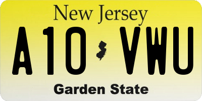 NJ license plate A10VWU