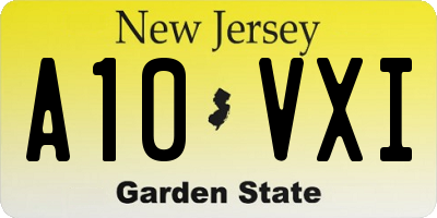 NJ license plate A10VXI