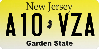 NJ license plate A10VZA