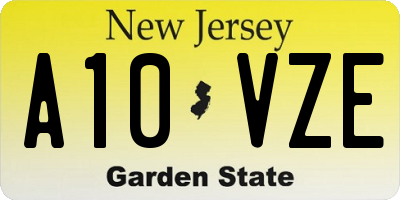 NJ license plate A10VZE