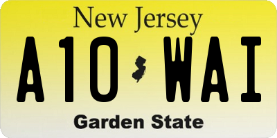 NJ license plate A10WAI