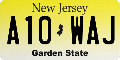 NJ license plate A10WAJ