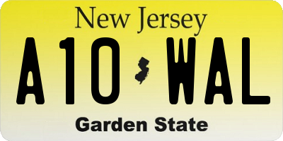 NJ license plate A10WAL