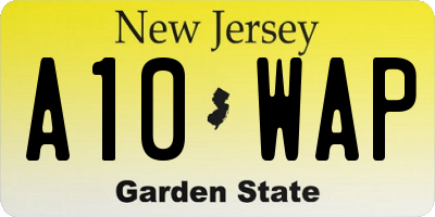 NJ license plate A10WAP