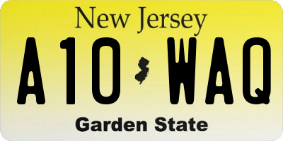 NJ license plate A10WAQ