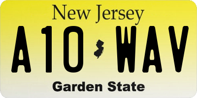 NJ license plate A10WAV